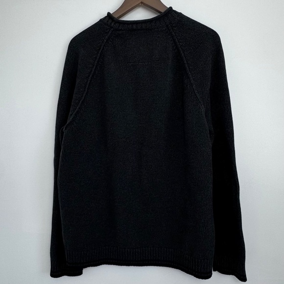 Men's EDDIE BAUER Roll Neck Sweater 100% Cotton, Black Blue Size XL - Picture 5 of 7